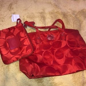 Coach small Tote and Wristlet set